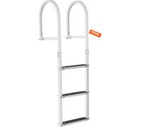 Echelle de quai VEVOR 3 marches amovibles 227 kg de capacité de charge, échelle de bateau ponton en alliage d'aluminium avec marche de 8 cm de large et tapis en caoutchouc antidérapant, pour entrer da