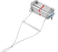 Échelle de secours / échelle à câble en acier - Échelle d'évacuation de 10 m - Capacité de charge : 200 kg - Pour l'évacuation en cas d'incendie - Balcon / fenêtre - Argent