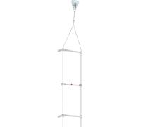 Échelle de secours/échelle de pompier - Échelle de corde suspendue - Longueur 10 m - Capacité de charge 200 kg - Espacement entre les échelons 40 cm - Largeur des échelons 30 cm - Poids 5,03 kg