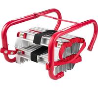 Échelle de secours, échelle de secours rétractable de 3 étages de 7,62 m, échelles de secours légères en alliage d'aluminium avec sangle en polyester robuste, échelons antidérapants et marches larges,