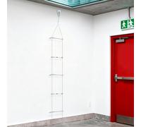 Échelle de secours - Échelle d'évacuation pour fenêtres - Longueur : 10 m - Capacité de charge : 200 kg - Crochet de sécurité - Alliage d'acier et d'aluminium - À usage domestique