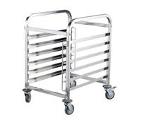 Échelle de Transport INOX 600×400 mm - 6 Niveaux - Chariot Pâtissier - roulettes avec Freins