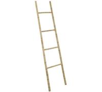 Échelle décorative en bambou et bois, finition naturelle - 160 x 45 cm - Échelle décorative en bois, à poser contre le mur, comme porte-manteau