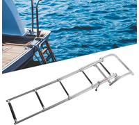 Echelle d'embarquement, 4 marches, inox 304, finition polie, pont pliable pour voiliers, marine, yacht, piscine