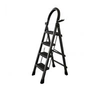Échelle Domestique 4 Marches - MIPAN - Escabeau 4 marches-Pliant avec Pédale Antidérapante - Acier - 133*74*39cm - Noir