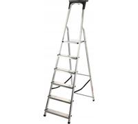 Échelle double en aluminium - Pliable - 6 marches - Charge maximale 125 kg - Tablette à outils et crochets