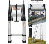 Échelle droite pliable argentée 6,2m, structure aluminium résistante, capacité 150kg, pour usage domestique et professionnel