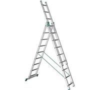 Échelle en aluminium, 3 x 9 échelons, 2,58 m, 5,69 m, 3,78 m, ALVE 7609