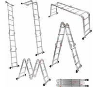 Échelle en aluminium articulée WERKBERG 4x3 pliable antidérapante