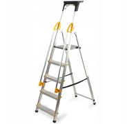 KADAX échelle en aluminium, "Bykle", 162 cm, échelle avec main courante, 5 marches