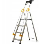 KADAX échelle en aluminium, "Bykle", 139 cm, échelle avec main courante, 4 marches