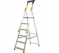 KADAX échelle en aluminium, "Bykle", 183 cm, échelle avec main courante, 6 marches