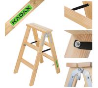 Échelle en bois KADAX, échelle de peintre, échelle d'escalier, avec crochet e...