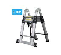 Echelle/escabeau télescopique double - Aluminium 2x6 marches H 3,8M (1,9+1,9)