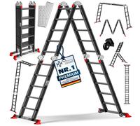 Échelle MASKO® en aluminium 6 en 1, échelle multifonctionnelle, échelle d'accès, échelle d'appui et échelle pour escaliers
