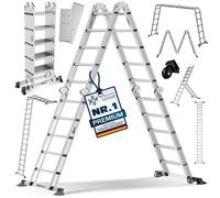Échelle MASKO® en aluminium 6 en 1, échelle multifonctionnelle, échelle d'accès, échelle d'appui et échelle pour escaliers