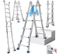 Échelle multifonction 513 cm, 4 x 5 échelons, échelle télescopique 3 en 1, échelle en aluminium multifonction, échelle pliante. Charge maximale : 150 kg. Échelle coulissante, échelle de marche et éche