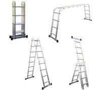 Échelle Multifonction Pliable 4x4 marches 6 en 1 - 4.6m - 100% aluminium - Avec plateforme échafaudage G
