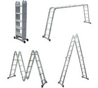Échelle Multifonction Pliable 4x5 marches 6 en 1 - 5.7m - 100% aluminium - Avec plateforme échafaudage G