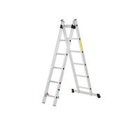 HOMCOM Échelle multifonctions en aluminium 2,5 m, échelle pliable portable avec cadre triangulaire et pied antidérapant, escabeau supportant jusqu'à 150 kg, argent