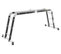 Échelle multifonctionnelle - 4x3 échelons - Aluminium - Pliante - Charge max. 150 kg - Avec plateforme