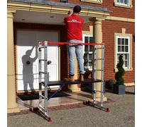 Échelle multifonctionnelle Home Master en aluminium | Échafaudage réglable 5 en 1 | Plateforme de travail | 150 kg | Patins en caoutchouc | e EN 131