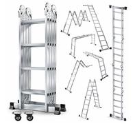 Échelle multifonctionnelle OUTIGO, 7 en 1, pliable, adaptée à un usage domestique, 16 marches, Longueur totale 4,6 mètres
