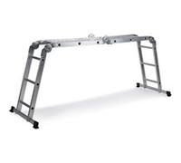 HJH Office Échelle pliante SOLID W3 – 12 barreaux, aluminium, plateforme acier, 150 kg, Argent