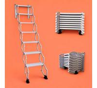 Échelle murale rétractable, escalier escamotable pour combles, acier | Escalier pliant en acier pour accès aux combles, sous-sols, balcons, mezzanines et toits-terrasses(H205CM/80.7IN)
