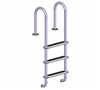 Echelle Piscine Hors Sol - AQUALUX - Pour piscine Hors Sol avec margelles bois type Oogarden KingStore EDG avec 2 platines fixes -