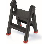 Echelle pliante Echelon antidérapant jusqu'à 150 kg Escabeau pliant double face 2 marches Noir petite échelle pliante double face Equipement d'atelier