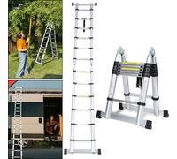 Echelle pliante Hengda 1,9m+1,9m Echelle télescopique Echelle aluminium Echelle simple Echelle multi-usage Echelle pliante