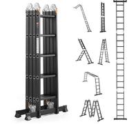 Échelle pliante multifonctionnelle 7 en 1, haute de 6,8 mètres, échelle télescopique en forme de "A" avec 5 niveaux, réglable, pour une utilisation intérieure et extérieure, capacité de charge de 150