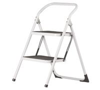 Échelle pliante, tabouret en acier avec 2 marches antidérapantes. Capacité de charge maximale : 150 kg
