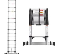 Echelle pliante télescopique Trivano - 5 m - forme A et échelle droite - inox - échelle réglable 2 en 1 - charge max. 150 kg