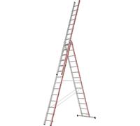 Échelle polyvalente Hymer, trois parties, 3x14 échelons, hauteur verticale 6,65 m, hauteur de portée 7,22 / 10,35 m, poids 31,8 kg