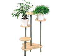 Échelle pour plantes Support pour fleurs Panneau de fibres Métal - 44 x 44 x 725 cm beige argent Échelle pour plantes