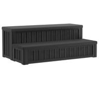 vidaXL Marchepied de Bain à remous avec Rangement 2 étapes Noir PP, Échelle rectangulaire Moderne pour Spa, résistante aux intempéries, Portable pour Jardin et Balcon