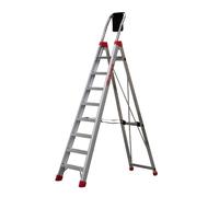 Échelle professionnelle en aluminium - Faraone - 8 marches - Hauteur de travail 375 cm - Charge maximale 150 kg