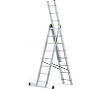 Échelle professionnelle série PRO, échelle en aluminium, 3 sections, échelle multifonctionnelle, 3 x 8 échelons, échelle multifonctionnelle, échelle combinée, charge maximale de 150 kg, hauteur de tra