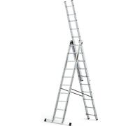 Échelle professionnelle série PRO, échelle en aluminium, 3 sections, échelle multifonctionnelle avec 3 x 10 échelons, échelle multifonctionnelle, échelle combinée, capacité de charge jusqu'à 150 kg, h