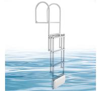 VEVOR Échelle de Ponton 4 Marches Télescopique, Échelle de Baignade en Alliage d'Alu, Flotteur Auto-Relevable pour Lac, Bateau et Piscine, Charge Max. 227 kg, Marches Antidérapantes, Hauteur Réglable