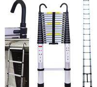 Échelle télescopique 2,6M-6,3M Échelle extensible en acier inoxydable Portable Norme EN131 Avec crochets détachables Capacité de charge de 150 kg 5m Folding ladder