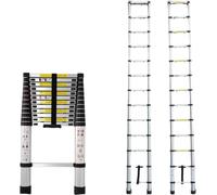 Echelle télescopique - 3,2 m - Aluminium - Pliable, légère et stable - Charge maximale 150 kg - Idéale pour l'intérieur et l'extérieur
