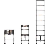 Echelle télescopique 3,8 m - Echelle inox-aluminium - Multifonctionnelle - Pliable & Robuste - e EN131