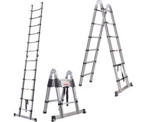 Echelle télescopique 5m - Avec crochet - Multifonctionnelle - Inox - Extensible - Echelle de grenier