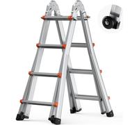 Echelle télescopique à cadre A Echelle double pliante 4m 150kg - échelle stable en aluminium pour la maison et le jardin