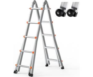 Echelle télescopique à cadre A Echelle double pliante Echelle télescopique 5,1 m - force 150 kg - pour usage professionnel et privé