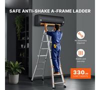 Échelle télescopique à cadre en A, 5120 mm, échelle télescopique en aluminium compacte, multifonctionnelle, échelle pliante pour camping-cars, idéale pour les travaux domestiques, les escaliers, les t