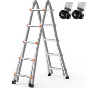 Échelle télescopique à cadre en A, 5990 mm, échelle télescopique en aluminium, échelle polyvalente, échelle pliante, échelle d'accès, échelle d'appui pour travaux domestiques, échelle pour escaliers